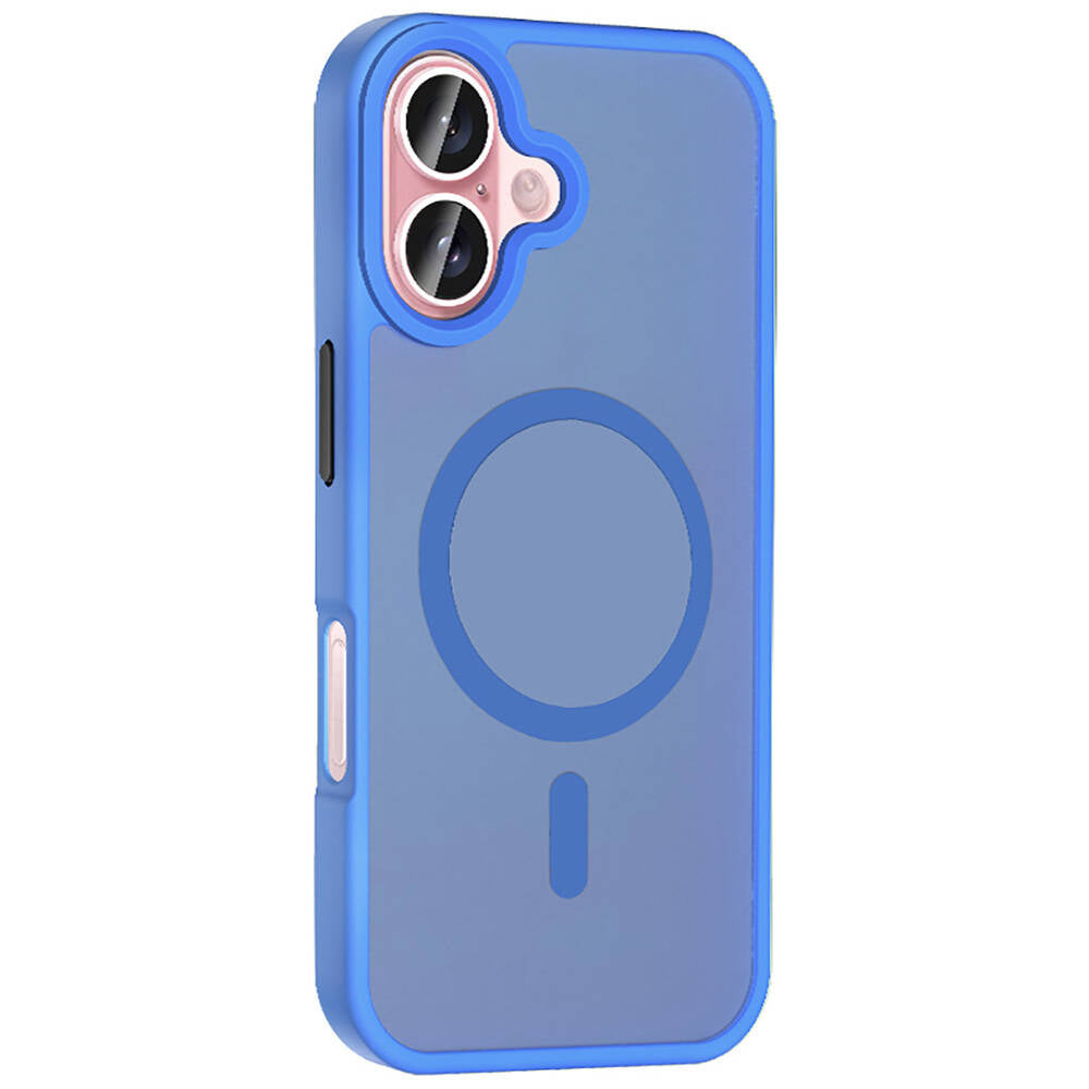 Apple iPhone 16 Plus Case M-safe Charging Feature Matte Back Surface Zore Sio Cover Deep Purple 