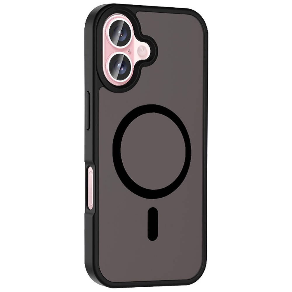 Apple iPhone 16 Plus Case M-safe Charging Feature Matte Back Surface Zore Sio Cover Deep Purple 