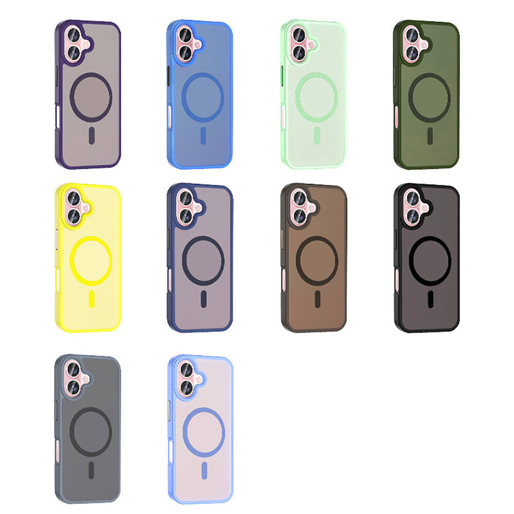 Apple iPhone 16 Plus Case M-safe Charging Feature Matte Back Surface Zore Sio Cover Gray 