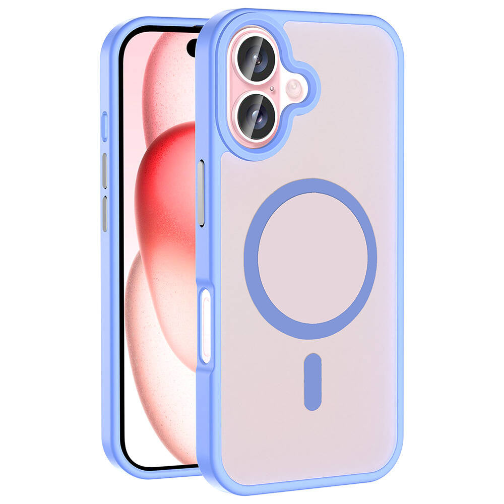 Apple iPhone 16 Plus Case M-safe Charging Feature Matte Back Surface Zore Sio Cover Lilac 