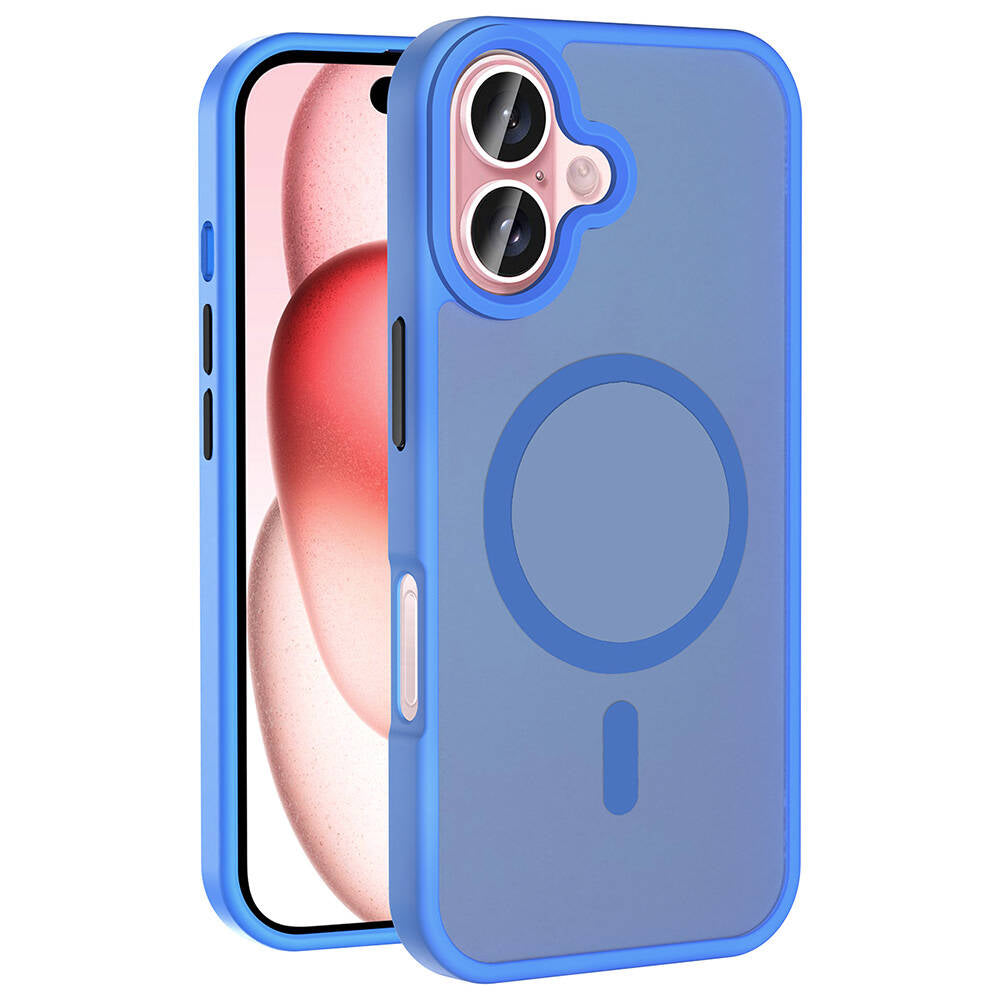 Apple iPhone 16 Plus Case M-safe Charging Feature Matte Back Surface Zore Sio Cover Lilac 