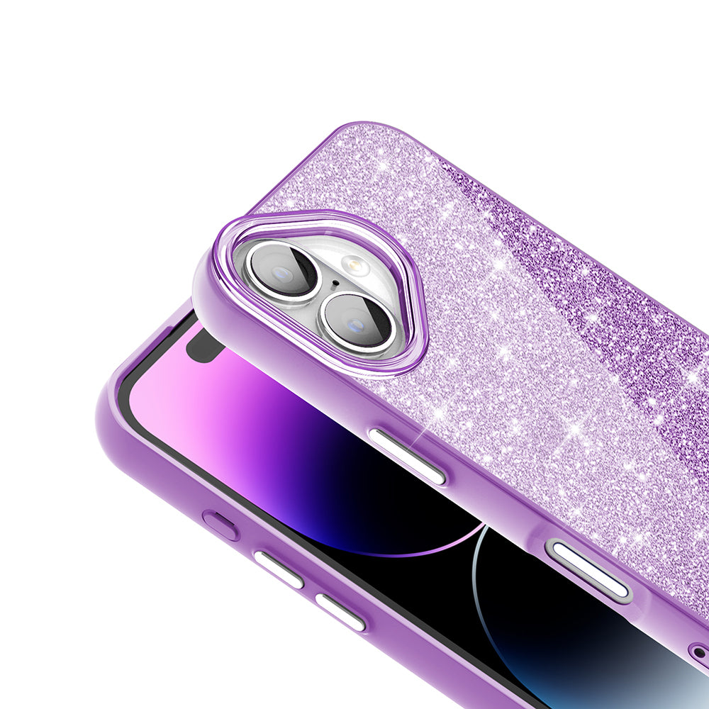 Apple iPhone 16 Plus Case M-safe Charging Feature Shining Glitter Zore Oxo Cover White