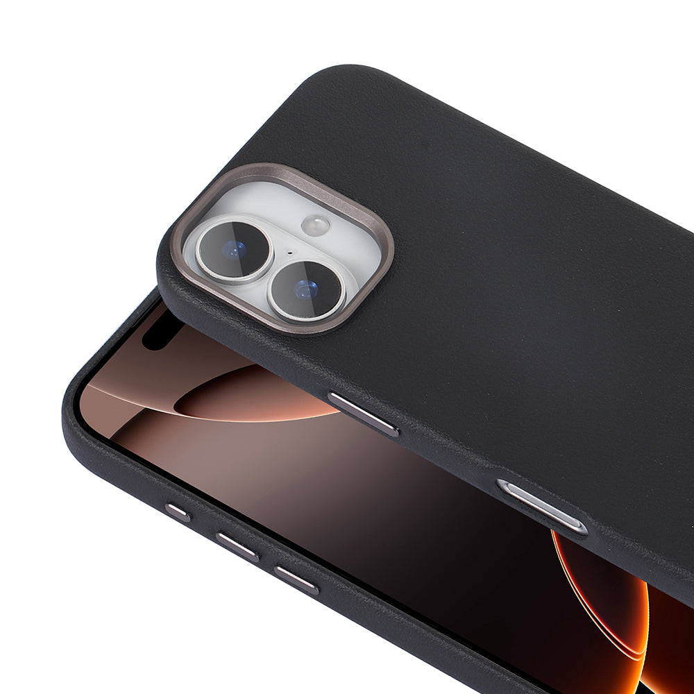 Apple iPhone 16 Plus Case M-safe Charging Function PU Leather Zore Adora Cover Black