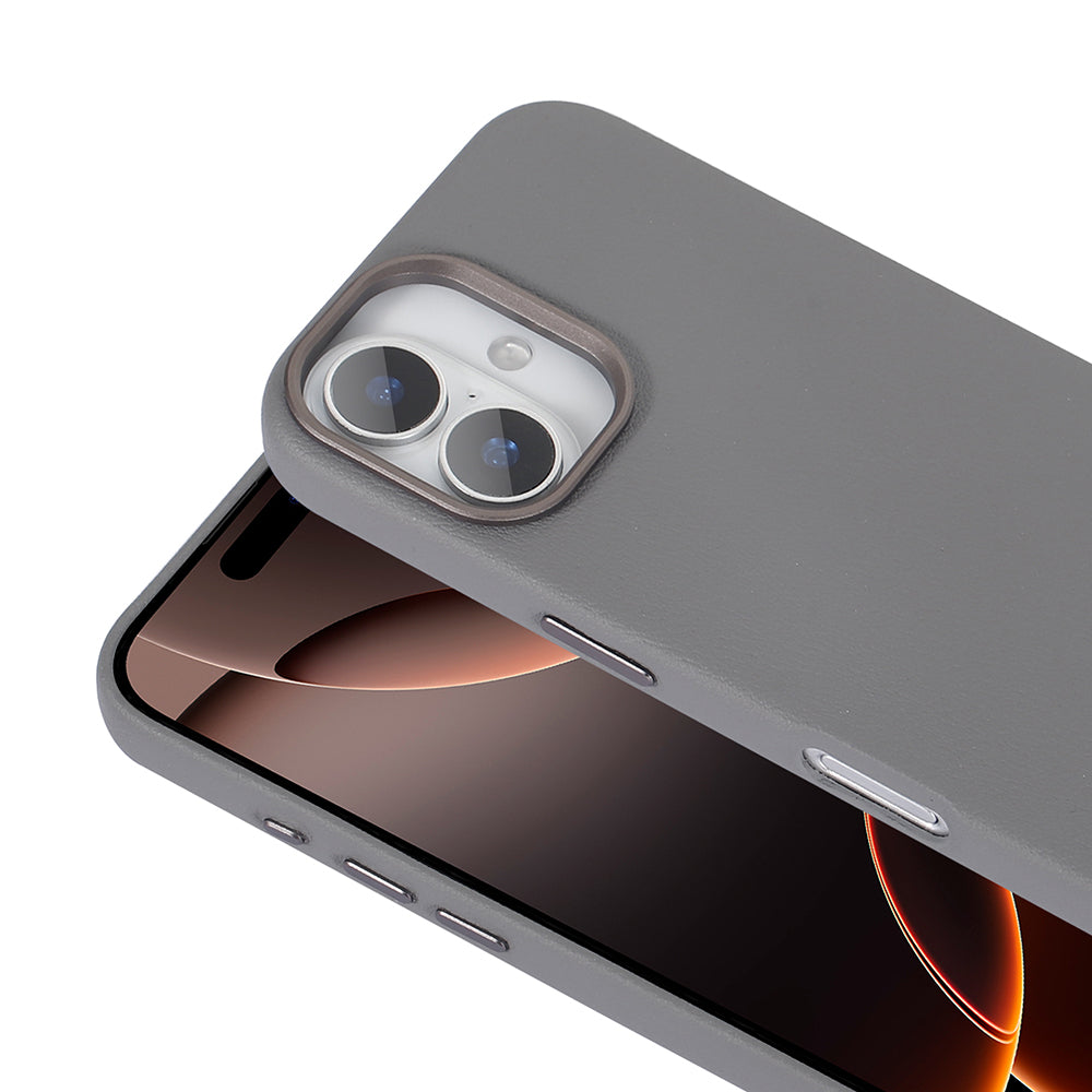 Apple iPhone 16 Plus Case M-safe Charging Function PU Leather Zore Adora Cover Gray