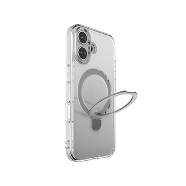 Apple iPhone 16 Plus Kılıf M-safe Şarj Özellikli Raptic Air Stand Serisi Buzlu Transparan Tasarımlı Standlı Kapak Şeffaf