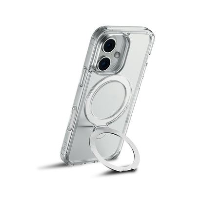 Apple iPhone 16 Plus Kılıf M-safe Şarj Özellikli Raptic Air Stand Serisi Buzlu Transparan Tasarımlı Standlı Kapak Şeffaf