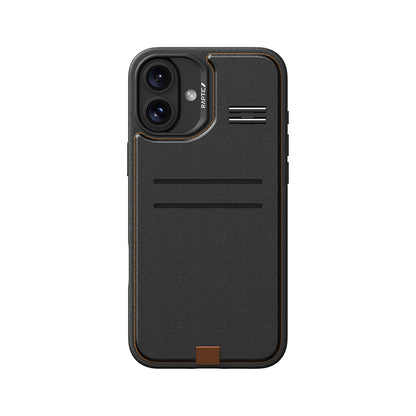 Apple iPhone 16 Plus Kılıf M-safe Şarj Özellikli Raptic Slim Wallet Serisi Deri Görünümlü Kartlıklı Standlı Kapak Siyah