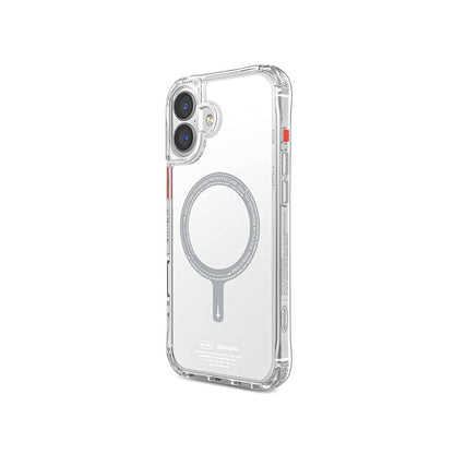 Apple iPhone 16 Plus Kılıf M-safe Şarj Özellikli Şeffaf Airbag Tasarımlı Skinarma Saido Kapak Siyah