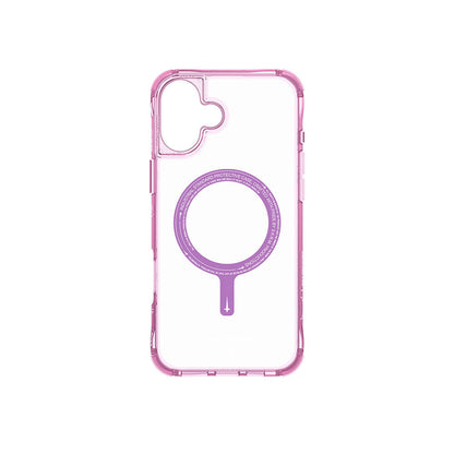 Apple iPhone 16 Plus Kılıf M-safe Şarj Özellikli Şeffaf Airbag Tasarımlı Skinarma Saido Kapak Pembe