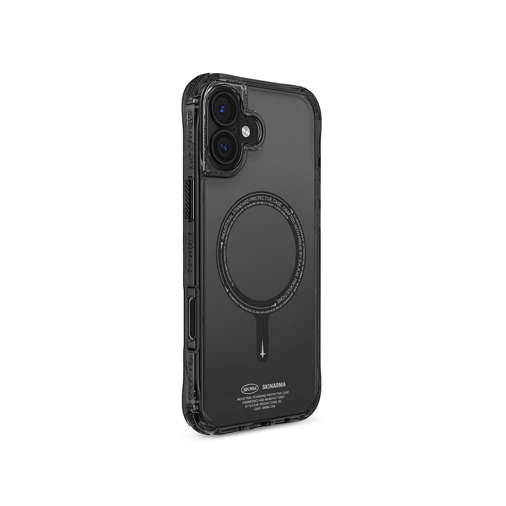 Apple iPhone 16 Plus Kılıf M-safe Şarj Özellikli Şeffaf Airbag Tasarımlı Skinarma Saido Kapak Pembe