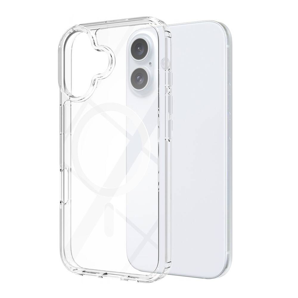 Apple iPhone 16 Plus Case M-safe Charging Transparent Hard PC Zore Embos Cover Transparent 