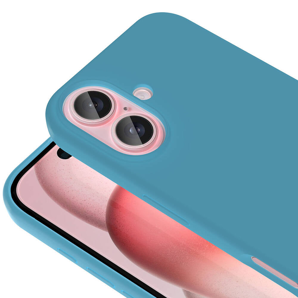 Apple iPhone 16 Plus Case M-Safe Charging Feature Liquid Technology Erasable Hard Zore Kiwi Cover Blue