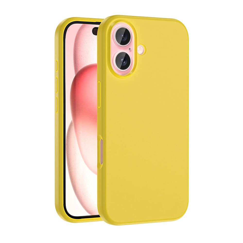 Apple iPhone 16 Plus Case M-safe Charging Feature Liquid Technology Erasable Hard Zore Kiwi Cover Yellow