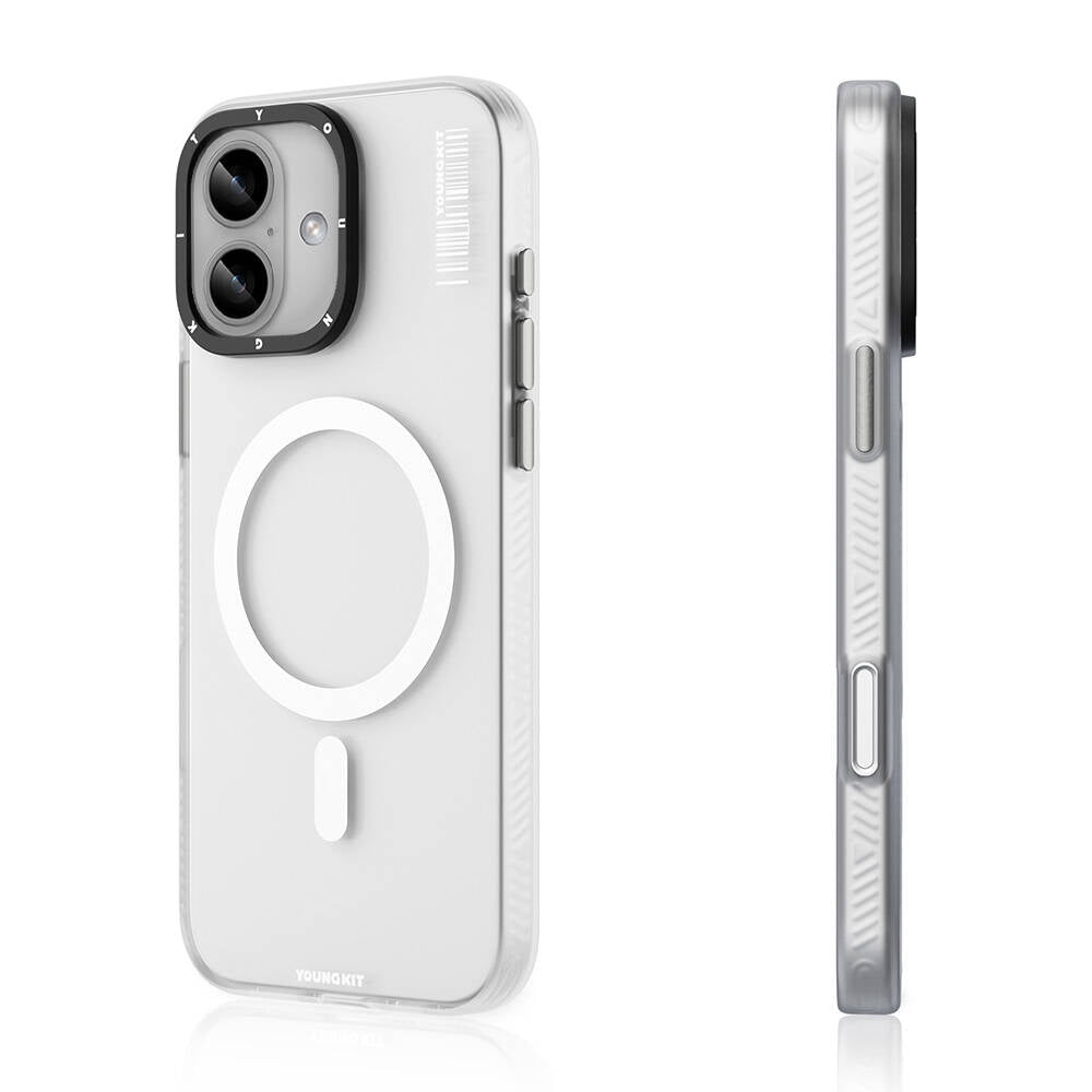 Apple iPhone 16 Plus Case M-safe Charging Feature Youngkit Hidden Sand Series Cover White 