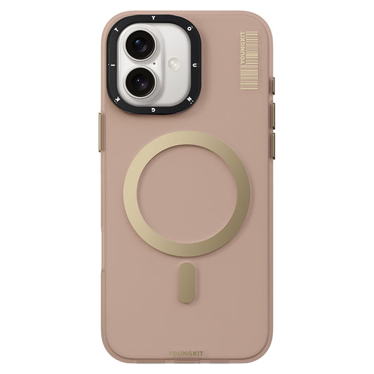 Apple iPhone 16 Plus Case M-safe Charging Feature Youngkit Hidden Sand Series Cover Gold 