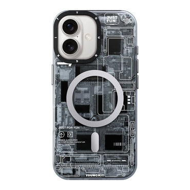 Apple iPhone 16 Plus Case M-safe Charging Feature Youngkit Technology Series Cover Blue 