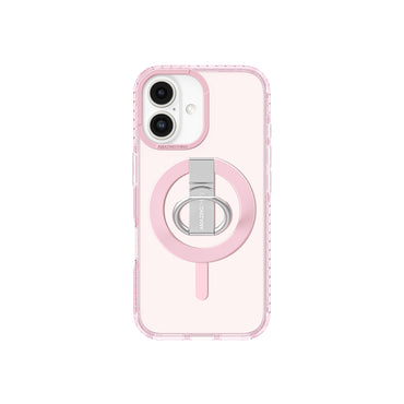 Apple iPhone 16 Plus Kılıf M-safe Şarj Özellikli Yüzük Standlı Amazingthing Titan Pro Serisi Kapak Pembe