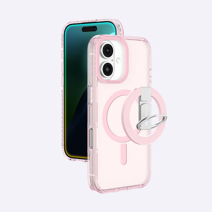 Apple iPhone 16 Plus Kılıf M-safe Şarj Özellikli Yüzük Standlı Amazingthing Titan Pro Serisi Kapak Siyah