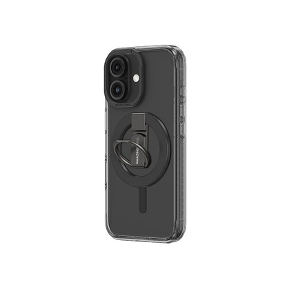 Apple iPhone 16 Plus Kılıf M-safe Şarj Özellikli Yüzük Standlı Amazingthing Titan Pro Serisi Kapak Pembe