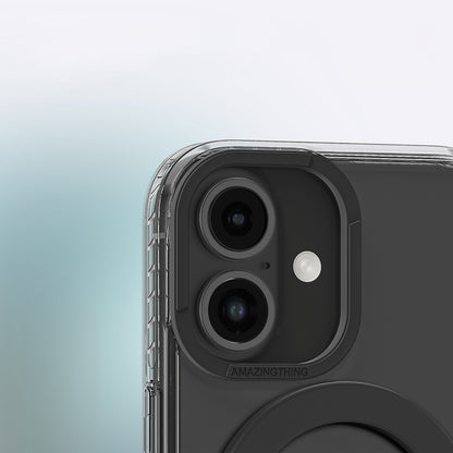 Apple iPhone 16 Plus Kılıf M-safe Şarj Özellikli Yüzük Standlı Amazingthing Titan Pro Serisi Kapak Pembe