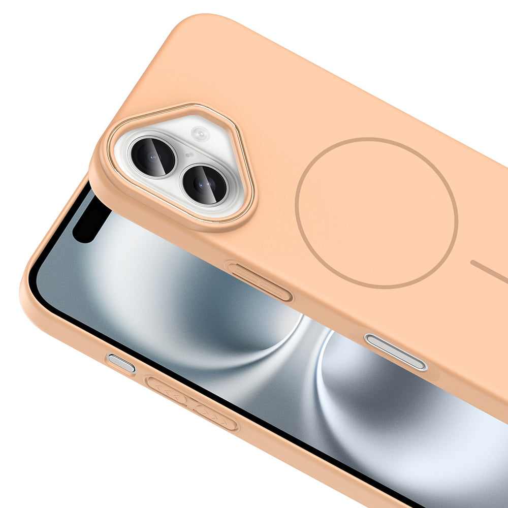 Apple iPhone 16 Plus Case Zore Ruby Hard Cover Desert Titanium with M-Safe Charging Function 