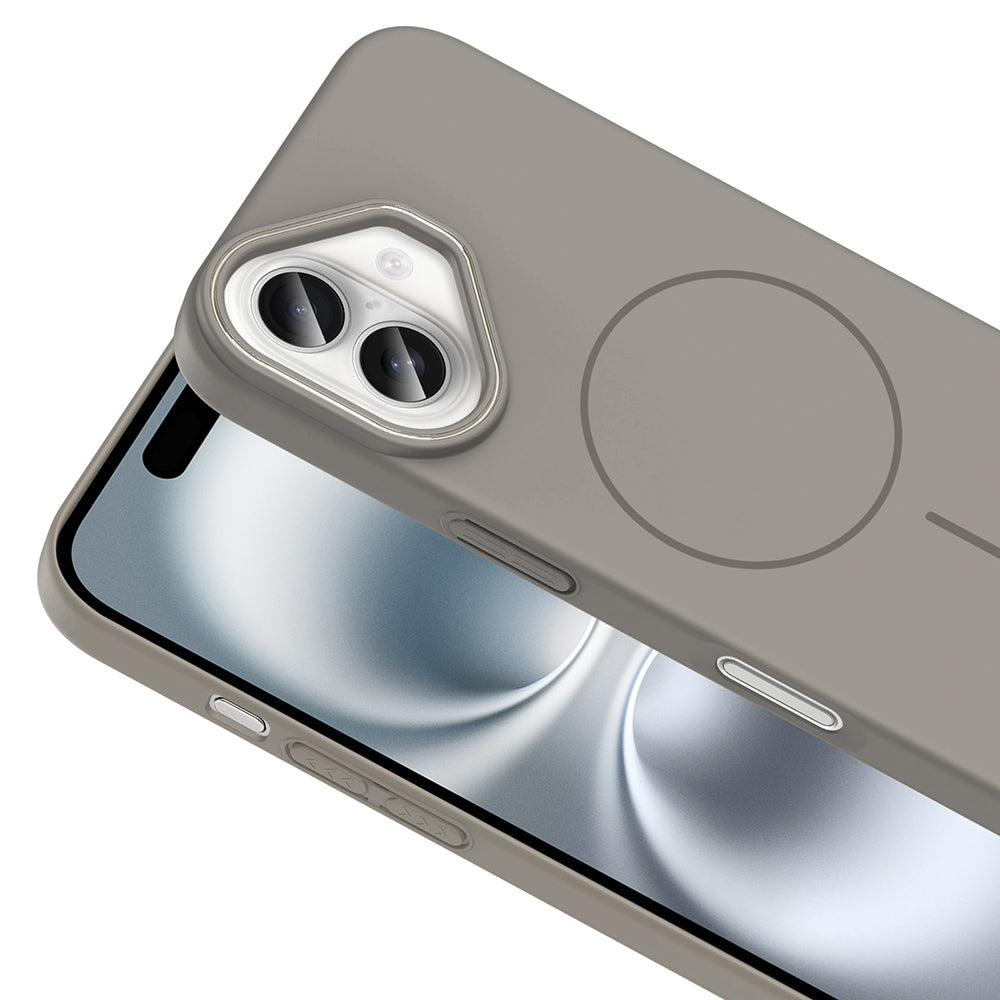 Apple iPhone 16 Plus Case Zore Ruby Hard Cover Desert Titanium with M-Safe Charging Function 