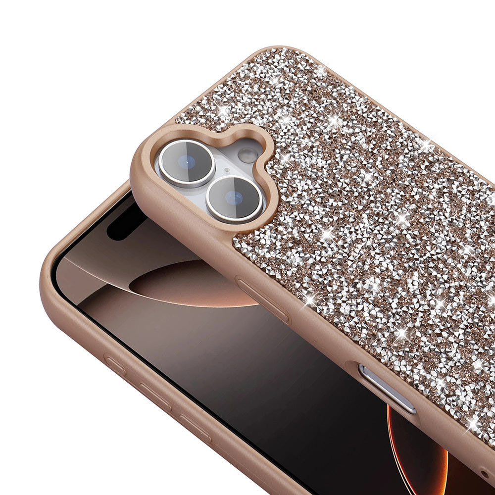Apple iPhone 16 Plus Case Shiny Stone Design Zore Diamond Cover Pink