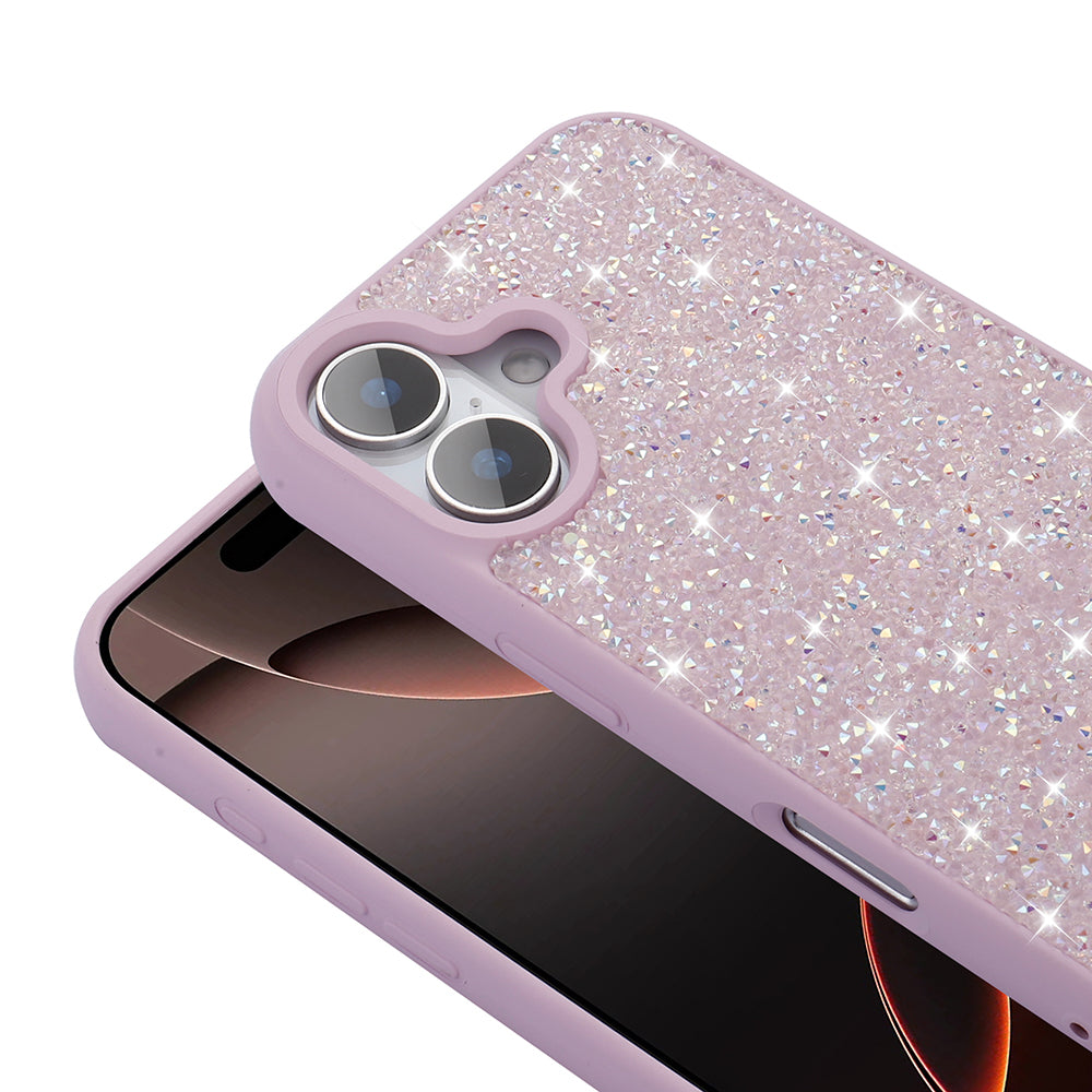 Apple iPhone 16 Plus Case Shiny Stone Design Zore Diamond Cover Pink
