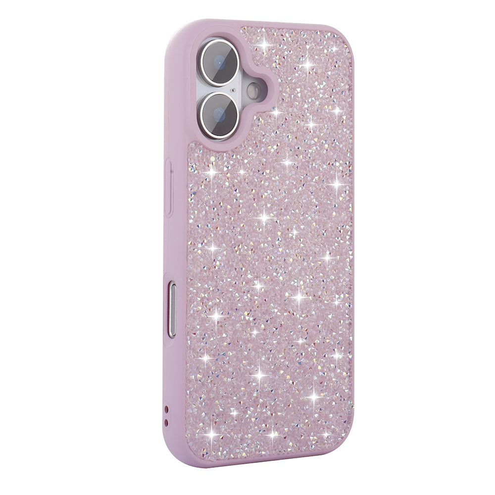 Apple iPhone 16 Plus Case Shiny Stone Design Zore Diamond Cover Lilac