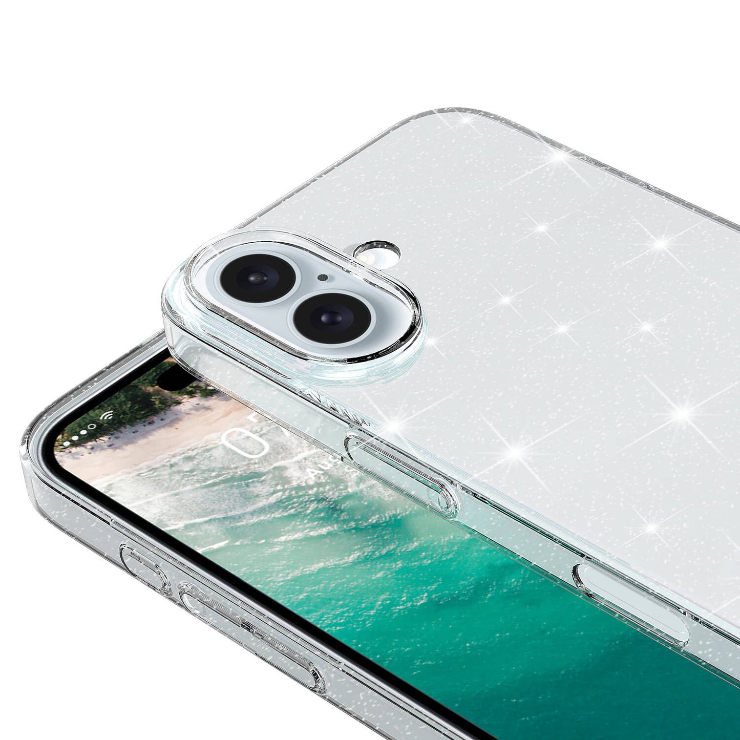 Apple iPhone 16 Plus Case Shining Glitter Transparent Zore Redos Cover Transparent