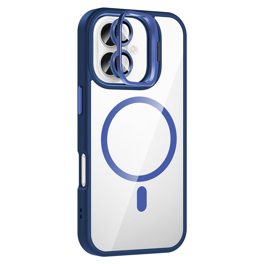 Apple iPhone 16 Plus Case with Stand and Camera Lens Gift, M-Safe Charging Feature, Zore Etro Cover, Deep Purple 