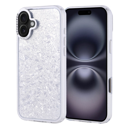 Apple iPhone 16 Plus Case Stone Design Zore Door Cover Silver 