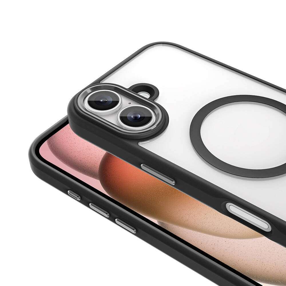 Apple iPhone 16 Plus Wireless Charging Case Zore Chrome M-safe Silicone Cover Pink