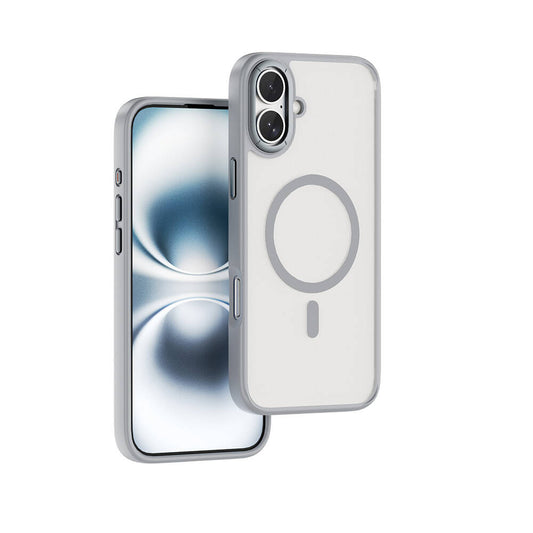 Apple iPhone 16 Plus Case Wiwu FGG-012 ArmorPro Series M-safe Charging Feature Fingerprint-Proof Case Gray 