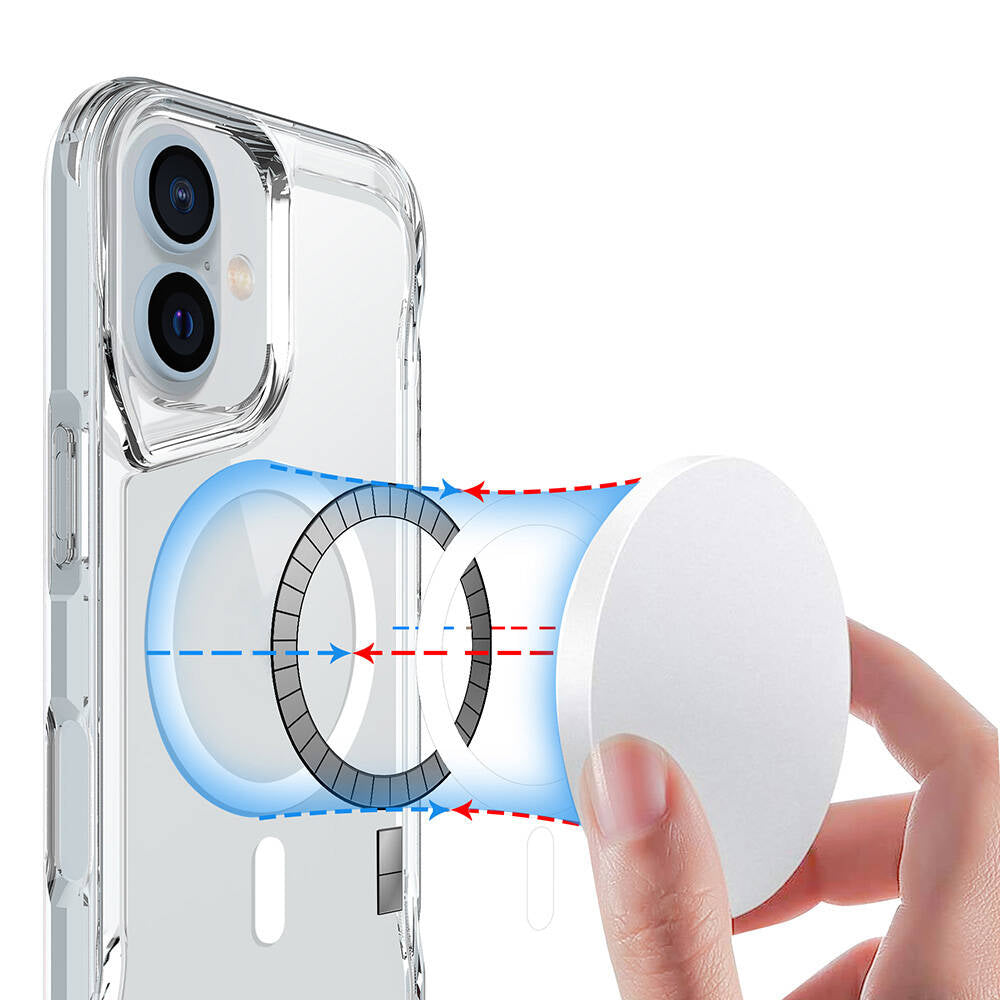 Apple iPhone 16 Plus Case Zore M-safe Charging Feature T-Max M-safe Cover Transparent