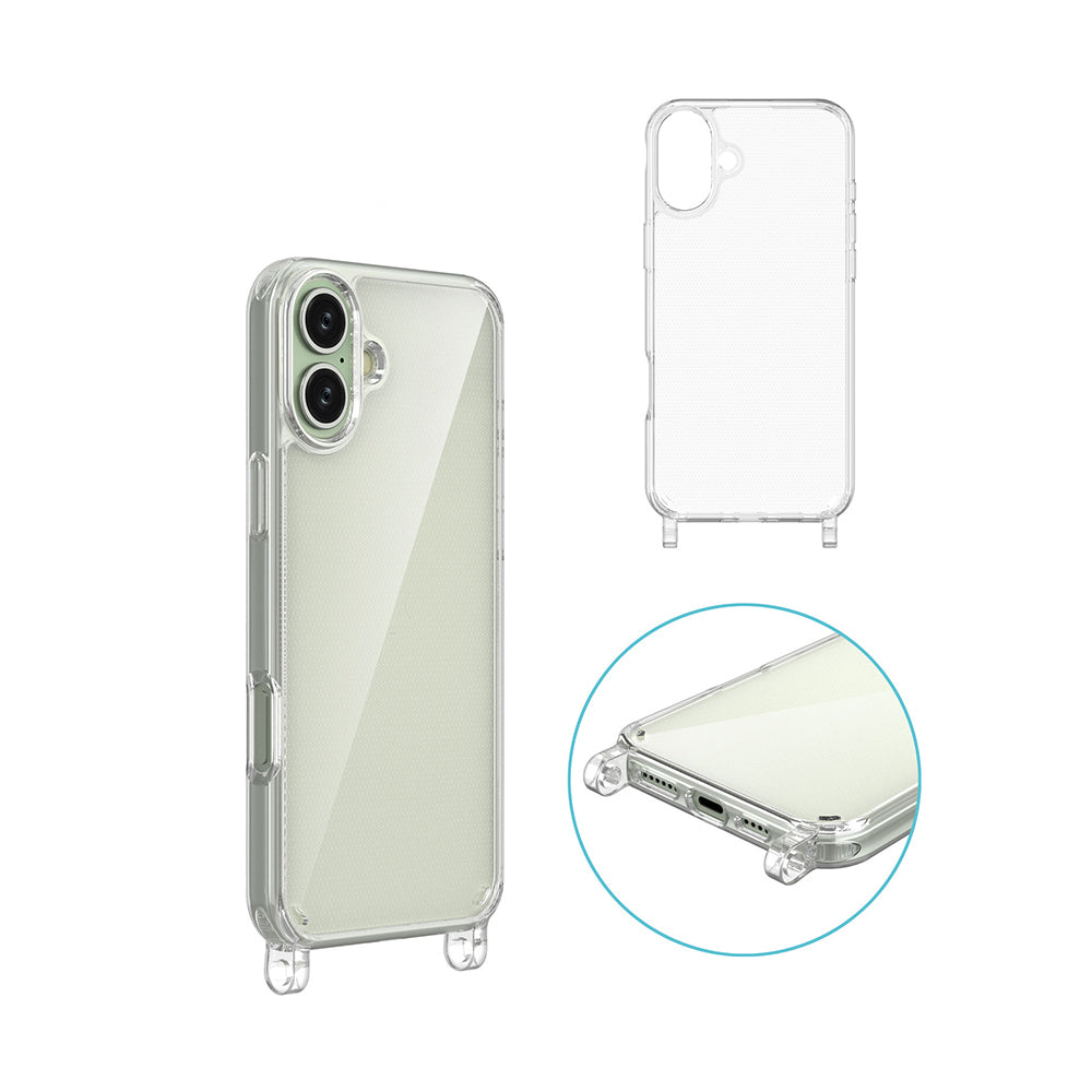 Apple iPhone 16 Plus Case Zore X-Rop Cover Transparent