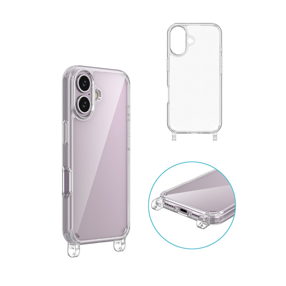 Apple iPhone 16 Plus Case Zore X-Rop Cover Transparent