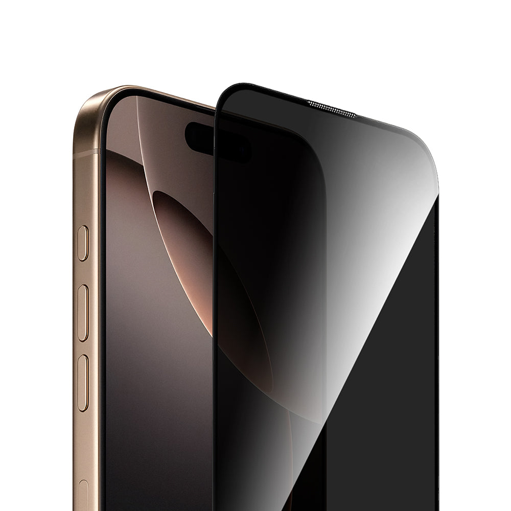 Apple iPhone 16 Plus Wiwu GT-021 Titan Guard Series Shock Absorbing Hybrid Polymer Privacy Screen Protector Film + Easy Application Tool Black 