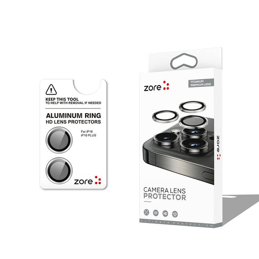 Apple iPhone 16 Plus Zore CL-12 Premium Sapphire Anti-Fingerprint Anti-Reflective Camera Lens Protector Silver 