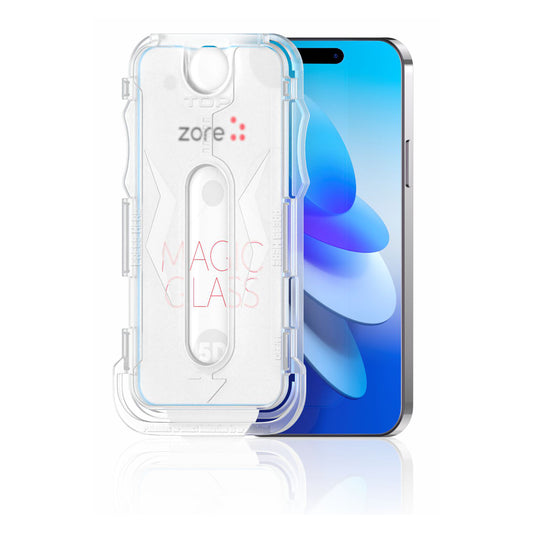 Apple iPhone 16 Plus Zore Easy Application Tool 5D Magic Glass Glass Screen Protector Transparent