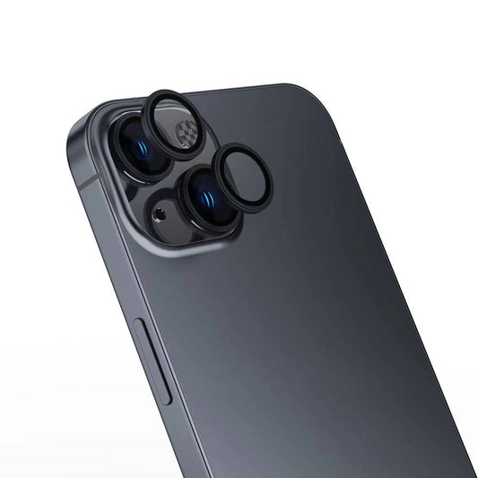 Apple iPhone 16 Plus Zore Sapphire CL-15 Anti-Fingerprint Anti-Reflective Camera Lens Protector Black