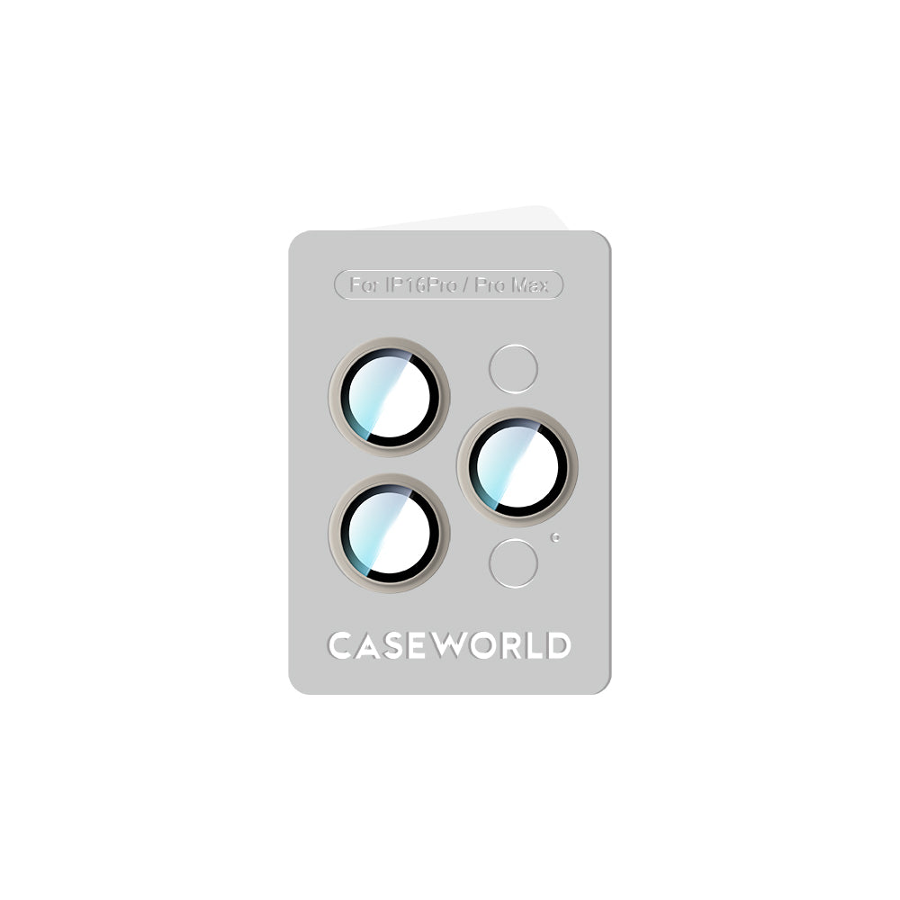 Apple iPhone 16 Pro CaseWorld Alloy Serisi Oleofobik Anti Reflective Kamera Lens Koruyucu Gümüş