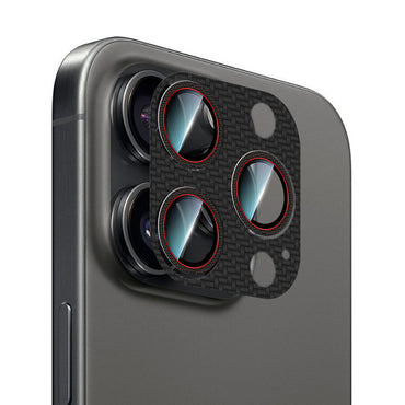 Apple iPhone 16 Pro CaseWorld Karbon Fiber Serisi Anti Reflective Ultra Clear Full Kamera Lens Koruyucu Siyah