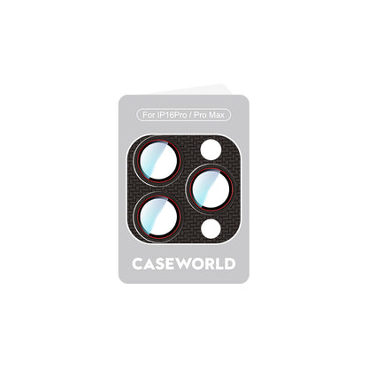 Apple iPhone 16 Pro CaseWorld Karbon Fiber Serisi Anti Reflective Ultra Clear Full Kamera Lens Koruyucu Siyah