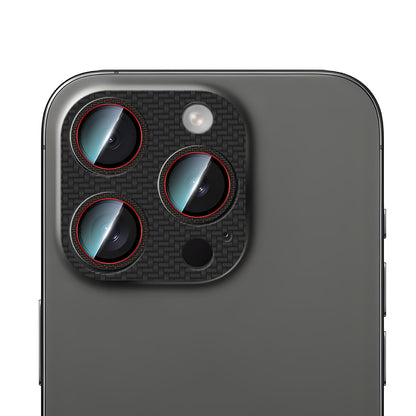Apple iPhone 16 Pro CaseWorld Karbon Fiber Serisi Anti Reflective Ultra Clear Full Kamera Lens Koruyucu Siyah