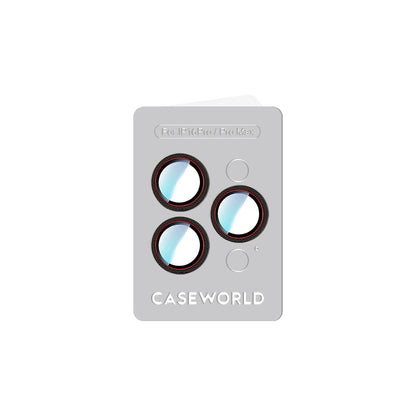 Apple iPhone 16 Pro CaseWorld Karbon Fiber Serisi Anti Reflective Ultra Clear Kamera Lens Koruyucu Siyah-Kırmızı
