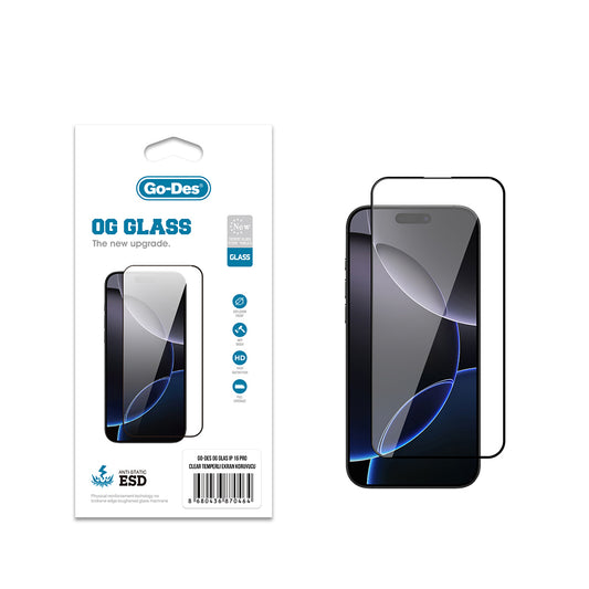 Apple iPhone 16 Pro Go Des OG Glass Antistatic Tempered Glass Screen Protector Transparent