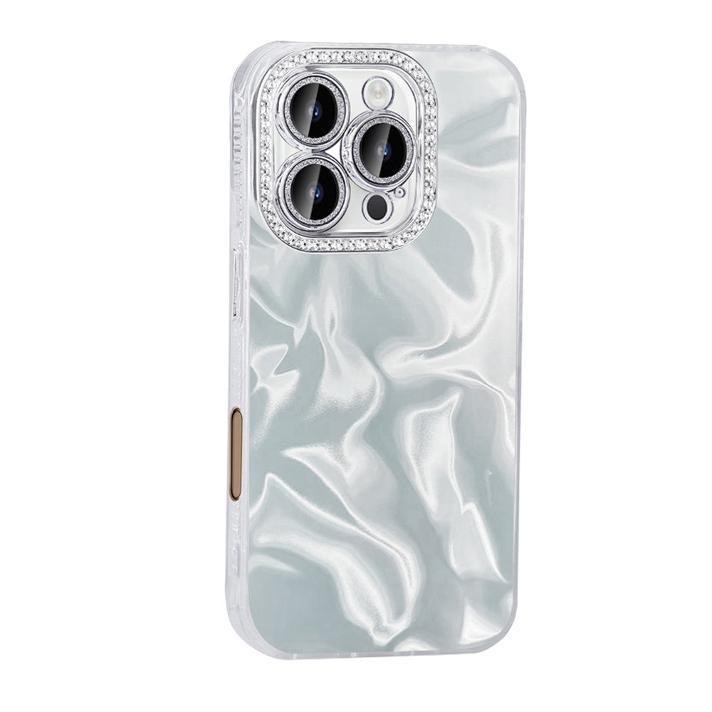 Apple iPhone 16 Pro Airbag Case with Shiny Stone Detail Design Zore Esila Cover Pink