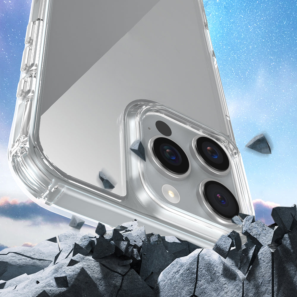 Apple iPhone 16 Pro Airbag Case with Attachable Strap Zore Snap Silicone Cover Transparent 