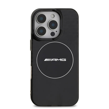 Apple iPhone 16 Pro Kılıf AMG Orjinal Lisanslı M-safe Şarj Özellikli IML Baskı Logolu Smoked Kapak Siyah